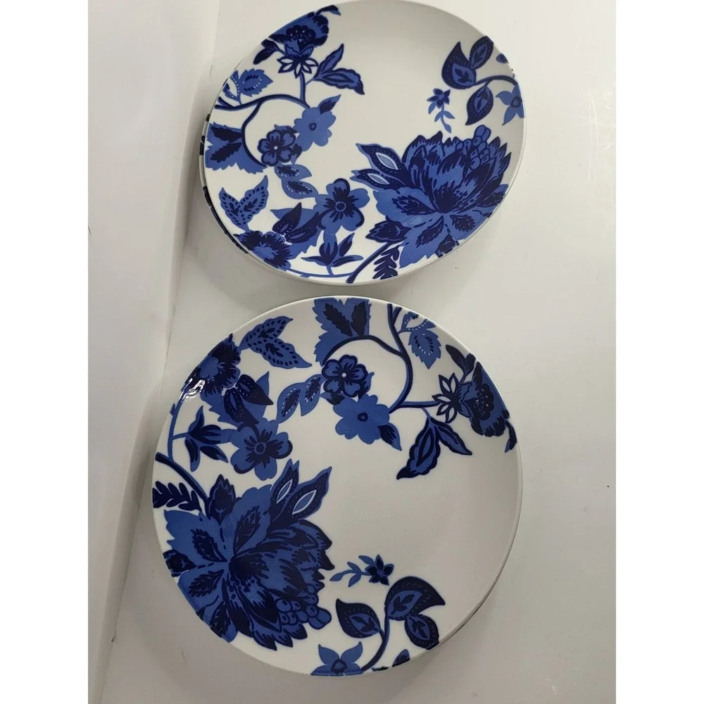 Royal Norfolk Blue and White Floral Stoneware Side Plates Set of 4